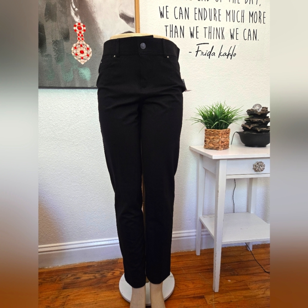NWT Dressbarn Roz&ALI Classic Fit Black Women's Pants Size 12 Slim